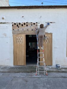 Nuevo portón de madera